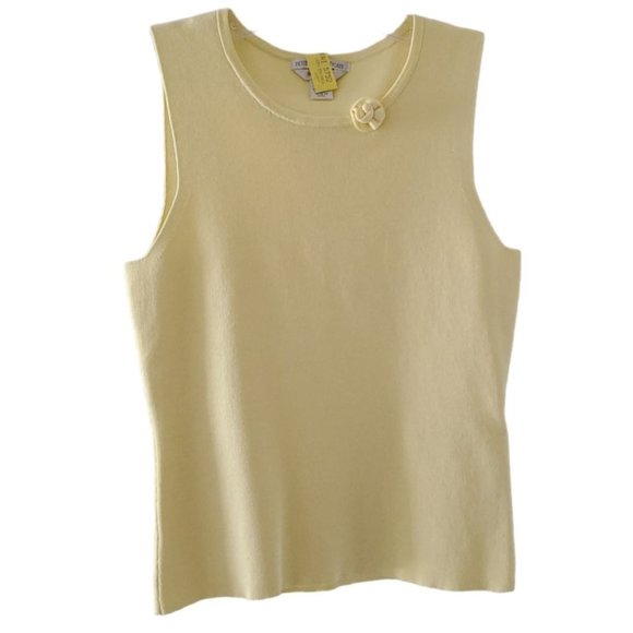 Petite Sophisticate Silk Stretch Cardigan & Shell Set | Like New | XSP | Yellow - Picture 6 of 11